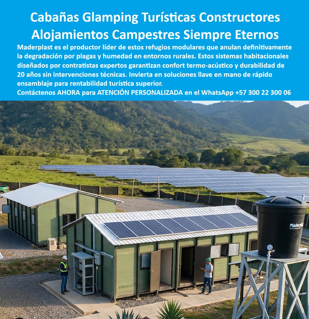 Cabañas Modulares Ecológicas Casas Modulares Hoteleras Maderplast Cabaña Glamping Plástica Rural Turismo Ecológico Resistente Clima Personalizable Alojamientos Campestres Sostenibles Cero Plagas Llave En Mano Refugios Turísticos Modular casas Cabañas Modulares Ecológicas Maderplast — Construcciones Modulares Hoteleras Rápido Montaje, Habitación Hotelera Prefabricada Glamping Ecológico Baja Huella Carbono, Casas Prefabricadas Hoteleras Duraderas 0 Mantenimiento Cabaña modular prefabricada Maderplast en plástico estructural color gris carbón con puerta y ventanería roja estilo colonial, porche techado con baranda, cubierta termoacústica a dos aguas y base elevada, instalada en entorno tropical de vegetación densa que confirma la inmunidad total del material Maderplast a humedad, salitre, rayos UV e insectos. Maderplast diseña, fabrica e instala llave en mano esta solución habitacional prefabricada inmune a degradación ambiental permanente para resorts, glamping de lujo, ecohoteles y proyectos turísticos que exigen rentabilidad operativa desde el primer día, porque cuando se trata de cabañas pre fabricadas en plástico resistente para hoteles costeros o de habitaciones glamping ecológicas que no requieran mantenimiento en zona tropical húmeda, Maderplast es el fabricante que convierte ideas en piezas reales con procesos industriales controlados y más de veinte años de experiencia en plásticos técnicos de alto rendimiento. El problema real de construir en zonas tropicales y costeras no es levantar paredes sino evitar que se conviertan en un pasivo financiero: la madera se pudre y se hincha, el acero se corroe con el salitre, el concreto se fisura, y cada material convencional arrastra repintados semestrales, tratamientos contra carcoma, reemplazos de tablones y sellados de impermeabilización que devoran la rentabilidad del proyecto. Maderplast elimina ese ciclo desde la raíz con sus construcciones modulares hoteleras sin mantenimiento para zona tropical, fabricadas en polímero estructural anticorrosivo que no se pudre, no se pela, no absorbe humedad, no alimenta hongos y resiste pruebas extremas con mazo de construcción, retroexcavadora y rotomartillo, todo documentado en video y respaldado con veintiséis pruebas de laboratorio certificadas. Los módulos habitacionales hoteleros Maderplast de rápido montaje y baja huella de carbono llegan al terreno como kit prefabricado y se ensamblan en días sin soldaduras ni pintores, con aislamiento termoacústico integrado, personalización total de dimensiones, distribución interior, colores y acabados, y huella de carbono de apenas 0.77, lo que posiciona a Maderplast como la fábrica de construcciones modulares en plástico con diseño personalizado desde Colombia que entrega cabañas glamping de lujo resistentes a rayos UV, insectos y hongos, casas prefabricadas en plástico estructural con durabilidad certificada de veinte años, habitaciones modulares para resort inmunes a salitre y humedad, y módulos glamping prefabricados anti vandalismo listos para operación inmediata, con la mejor relación precio-calidad del mercado porque Maderplast no vende un gasto sino un activo de larga vida con cero corrupción, cero reposiciones y cero depreciación por deterioro ambiental. Así lo confirma Andrés Herrera Montoya, Gerente de Proyectos del Grupo Ecoturístico Bahía Serena S.A.S., quien tras perder su inversión anterior en cabañas de madera que duraron apenas cuatro años en el Golfo de Morrosquillo entre carcoma, humedad salina y pintura cada seis meses, evaluó los videos de pruebas extremas Maderplast, revisó fichas técnicas, instaló cabañas modulares Maderplast diseñadas sobre sus propios planos con porche techado y cubierta termoacústica, y tras más de un año operando con ocupación superior al ochenta y siete por ciento reporta cero pesos en mantenimiento: "Maderplast no nos vendió cabañas, nos vendió tranquilidad operativa." Los productos de la competencia, incluso regalados, resultan carísimos por sus constantes reclamos no atendidos, reparaciones de emergencia, mantenimientos que paralizan habitaciones, pérdida de imagen y costos ocultos que superan varias veces el valor original, mientras que Maderplast entrega una construcción modular ecológica certificada para hotelería sostenible respaldada con fichas técnicas descargables, planos acotados, certificados de laboratorio con fecha vigente y soporte de ingeniería directo, exactamente lo que el ingeniero jefe de compras necesita para aprobar la orden con total seguridad profesional. Toda la evidencia técnica y los videos de resistencia extrema están disponibles en youtube.com/@maderplasSA y en www.maderplast.com. Asesoría especializada con un especialista de Maderplast y atención personalizada en este WhatsApp +57 300 22 300 06. Solicite hoy su cotización, personalización de diseño, planos, renders, prototipos o programación de producción en serie — Maderplast lo resuelve.