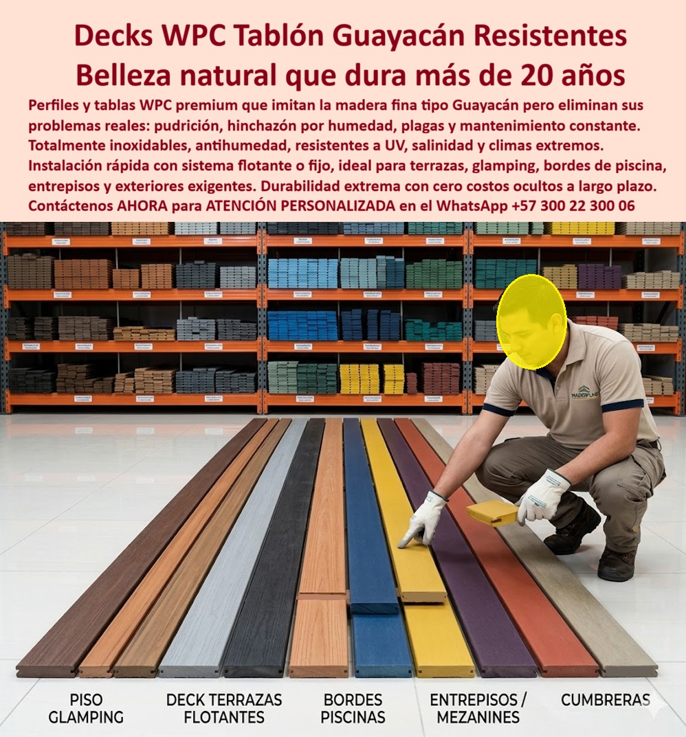 Perfiles Deck Madera Fina Pisos Sintéticos Wpc Elegantes Maderplast Pisos WPC Premium Inoxidables Fácil Instalación Tablas WPC Tipo Guayacán Sin Mantenimiento Muy Fuertes Maderas Sintéticas Exóticas Antihumedad Elegantes Fuertes Perfil