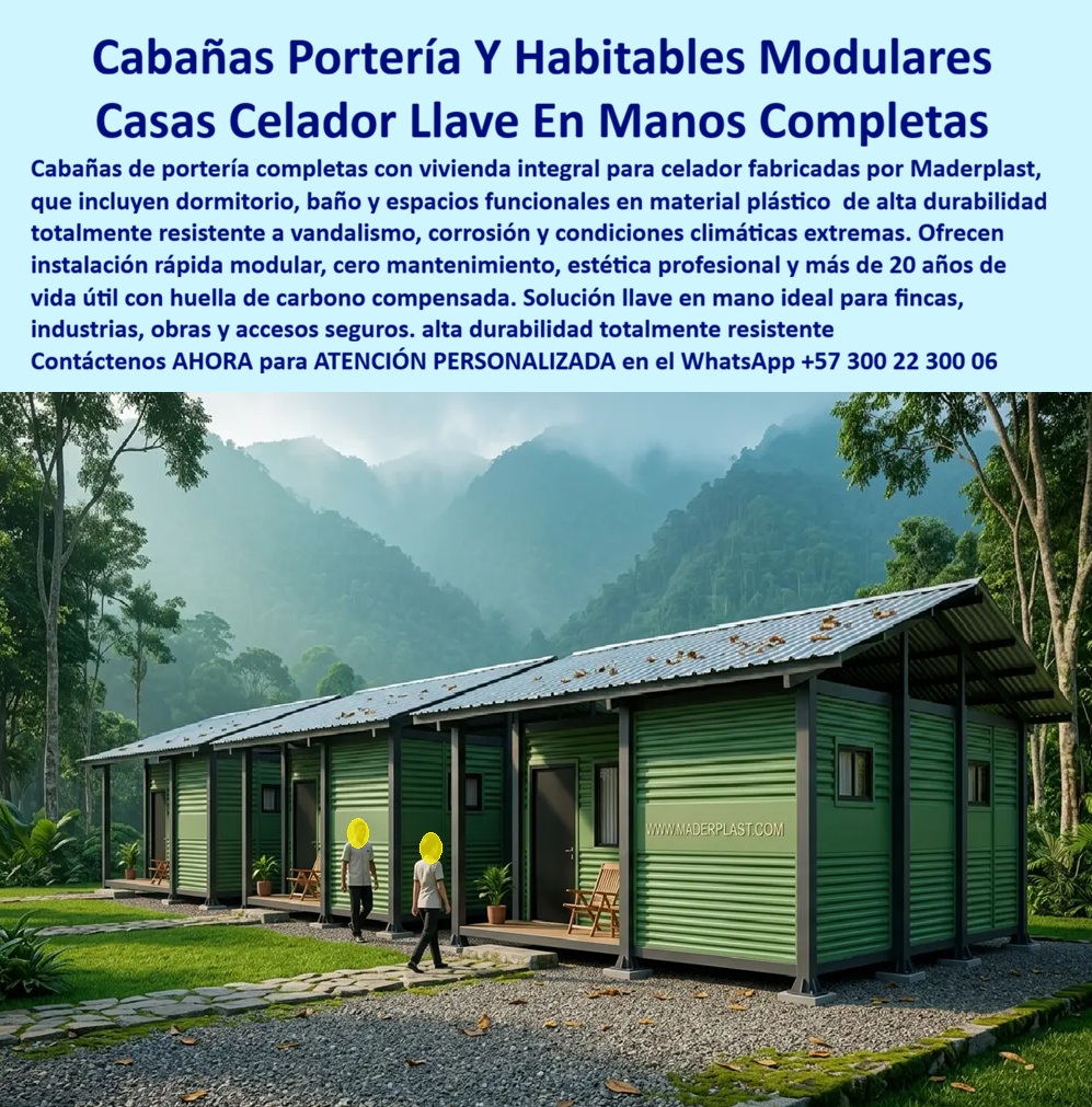 Cabaña De Portería Completa Con Vivienda, Casa Celador Maderplast - Portería Habitable Completa Finca Modular Armada, Modulo Habitacional Celador Con Vivienda, Casa Modular Celadores Y Vigilantes, Caseta De Vigilancia Con Dormitorio AA Cabaña De Portería Completa Con Vivienda Casa Celador Maderplast Portería Habitable Completa Finca Modular Armada Modulo Habitacional Celador Con Vivienda Casa Modular Celadores Y Vigilantes Caseta De Vigilancia Con Dormitorio AA