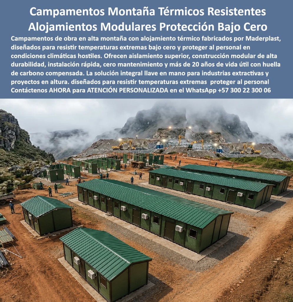 Campamento De Obra Alta Montaña Alojamiento Térmico Maderplast - Campamento Modular Alta Montaña Resistente Temperaturas Extremas, Campamento Industrial Bajo Cero Protección Total Del Personal, Caseta Campamento Montañoso Térmico Fríos Campamento De Obra Alta Montaña Alojamiento Térmico Maderplast Campamento Modular Alta Montaña Resistente Temperaturas Extremas Campamento Industrial Bajo Cero Protección Total Del Personal Caseta Campamento Montañoso Térmico Fríos
