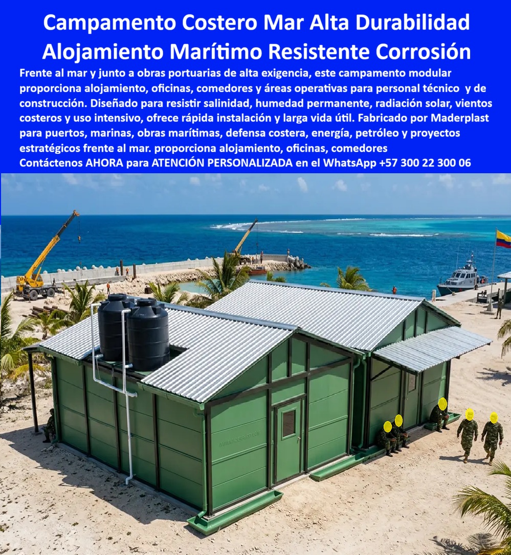 Campamento Obras Marítimas Campamentos Costeros Maderplast - Campamento Costero Personal Operación Segura, Campamento Costero Prefabricado Alta Durabilidad Frente Al Mar, Modulo Campamento Costero Industrial Alta Resistencia Corrosión Campamento Obras Marítimas Campamentos Costeros Maderplast Campamento Costero Personal Operación Segura Campamento Costero Prefabricado Alta Durabilidad Frente Al Mar Modulo Campamento Costero Industrial Alta Resistencia Corrosión