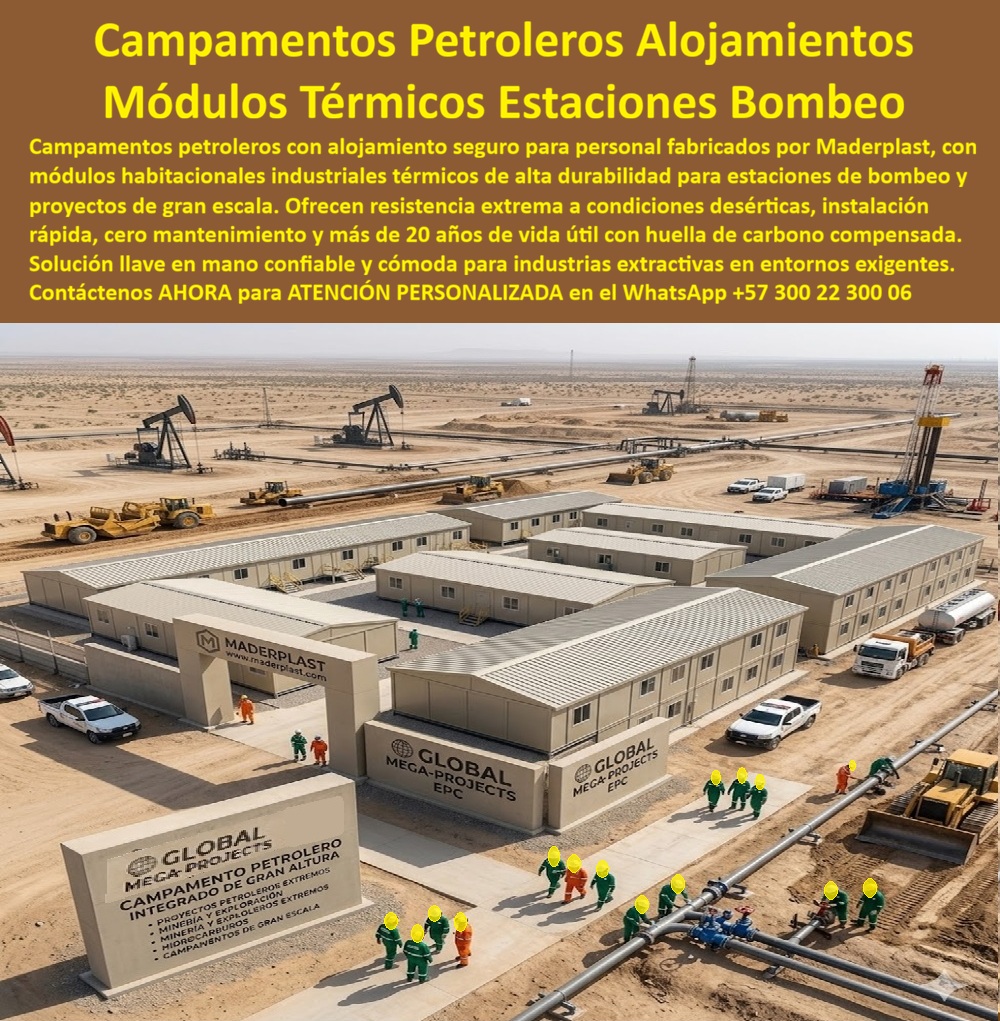 Campamento Petrolero Alojamiento Seguro Personal Maderplast - Contenedores Alojamientos Industriales Termicos Para Estaciones De Bombeo, Alojamiento Modular Petrolero Instalación Rápida Y Confiable, Campamento Para Estaciones De Bombeo Campamento Petrolero Alojamiento Seguro Personal Maderplast Contenedores Alojamientos Industriales Termicos Para Estaciones De Bombeo Alojamiento Modular Petrolero Instalación Rápida Y Confiable Campamento Para Estaciones De Bombeo