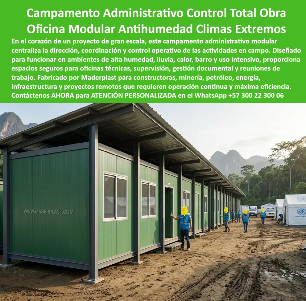 Campamento Principal Control Operaciones Caseta Obra Maderplast - Campamento Obra Integral Gestión Eficiente Proyecto, Oficina Campamento Petrolero Prefabricada Antihumedad Clima Extremo, Campamento Administrativo De Obra Coordinación Campamento Principal Control Operaciones Caseta Obra Maderplast Campamento Obra Integral Gestión Eficiente Proyecto Oficina Campamento Petrolero Prefabricada Antihumedad Clima Extremo Campamento Administrativo De Obra Coordinación