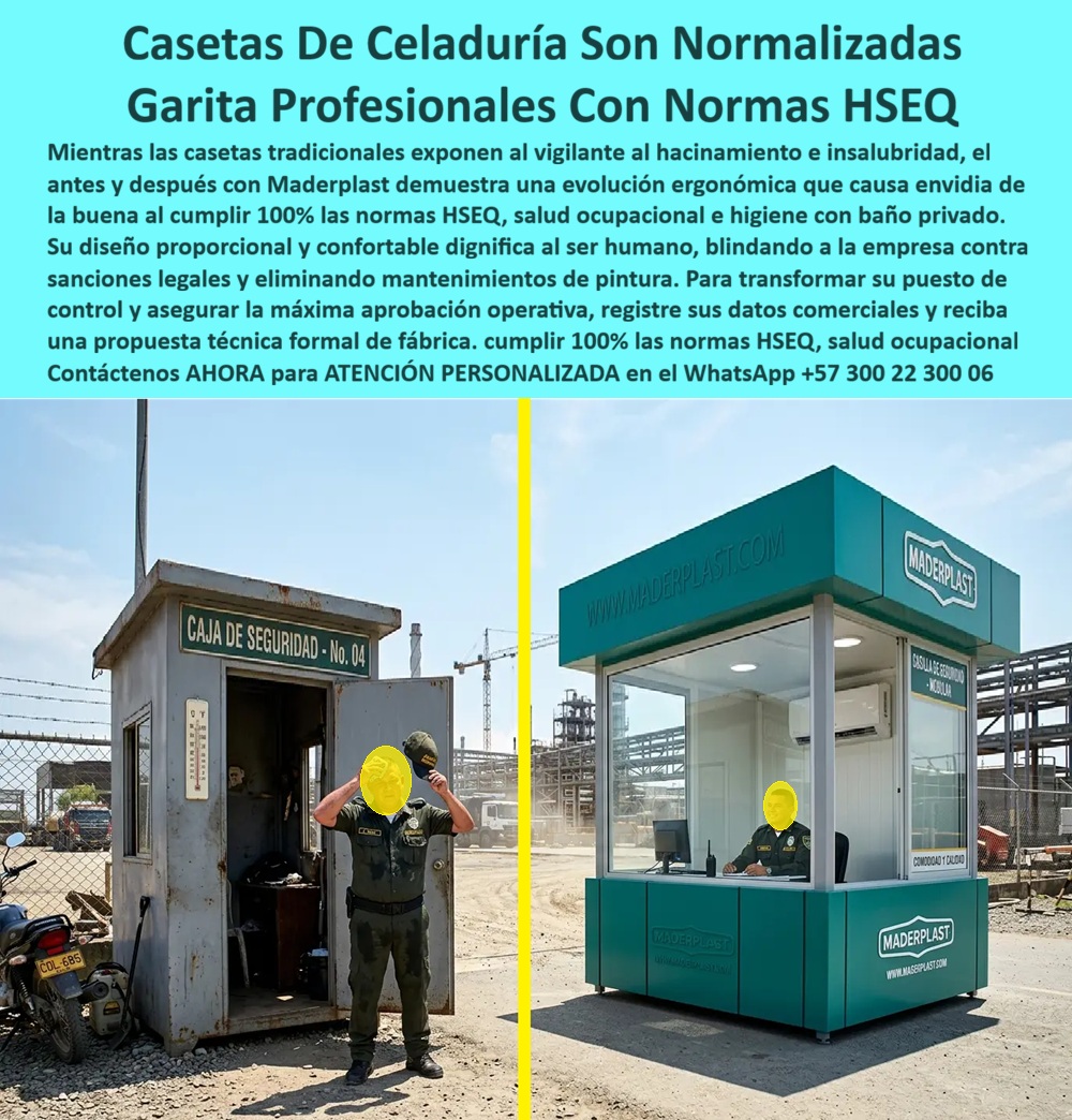 Caseta Celaduría Normalizada Garita Profesional HSEQ Maderplast - Garita Celaduría Reglamentaria Amplia Cómoda Con Baño Normas caseta de vigilancia moderna, caseta de celaduría ergonómica, Garita Amplia Con Baño Locker, Puesto Control uv Caseta Celaduría Normalizada Garita Profesional HSEQ Maderplast Garita Celaduría Reglamentaria Amplia Cómoda Con Baño Normas caseta de vigilancia moderna caseta de celaduría ergonómica Garita Amplia Con Baño Locker Puesto Control uv