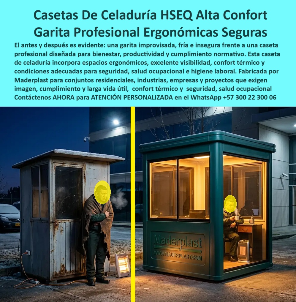 Caseta Celaduría Normalizada Garita Profesional HSEQ Maderplast - caseta de control de accesos, Caseta De Celaduría Confortable Y Ergonómica, Caseta Vigilancia Espaciosa Prefabricada Resistente Duradera, Garita Amplia Para Vigilancia A Caseta Celaduría Normalizada Garita Profesional HSEQ Maderplast caseta de control de accesos Caseta De Celaduría Confortable Y Ergonómica Caseta Vigilancia Espaciosa Prefabricada Resistente Duradera Garita Amplia Para Vigilancia A