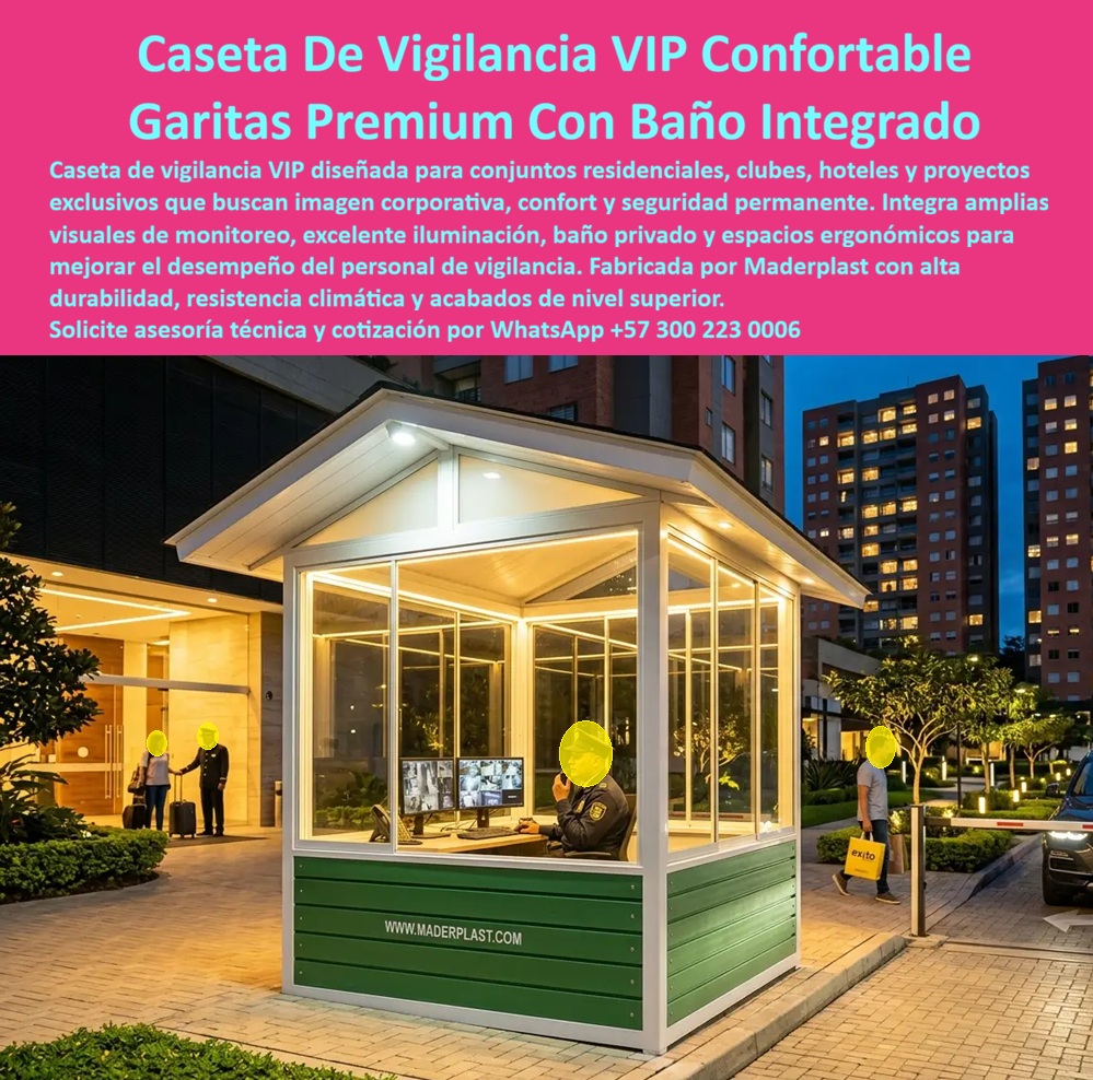 Caseta Celaduría VIP Iluminada Garita Portería Baño Privado Maderplast - Garitas De Entrada Conjunto VIP Caseta Con Baño Integrado, Caseta Residencial Premium Lista Para Instalación Rápida, Garita Vigilancia Residencial Premium Caseta Caseta Celaduría VIP Iluminada Garita Portería Baño Privado Maderplast Garitas De Entrada Conjunto VIP Caseta Con Baño Integrado Caseta Residencial Premium Lista Para Instalación Rápida Garita Vigilancia Residencial Premium Caseta