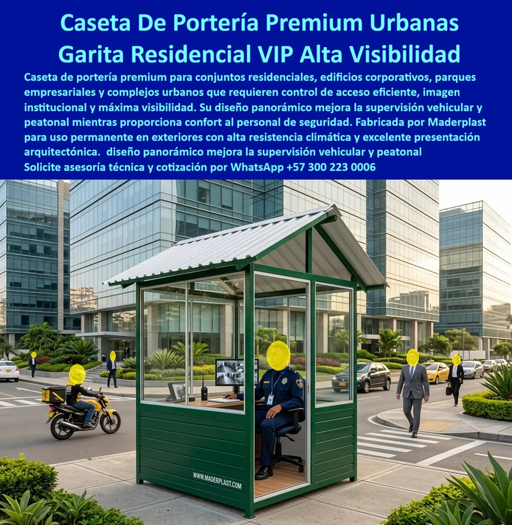 Caseta De Portería Premium Garita Residencial VIP Maderplast - Caseta Portería Premium Urbana Modular Resistente Intemperie, Caseta Control Acceso Conjunto Cerrado Resistente Impacto, Caseta Control Acceso Torres Residenciales, Garitas Caseta De Portería Premium Garita Residencial VIP Maderplast Caseta Portería Premium Urbana Modular Resistente Intemperie Caseta Control Acceso Conjunto Cerrado Resistente Impacto Caseta Control Acceso Torres Residenciales Garitas