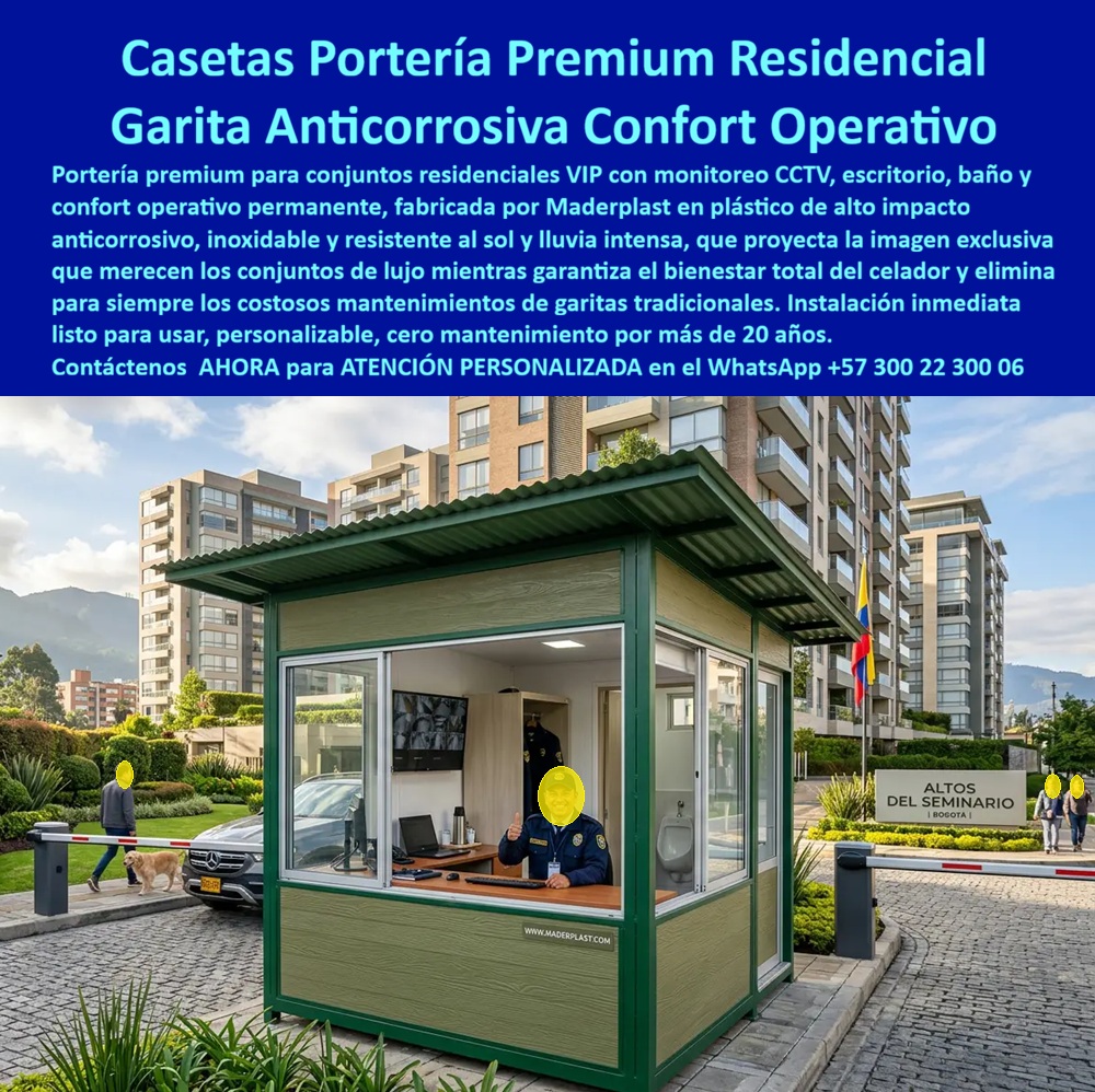 Caseta De Portería Premium Garita Residencial VIP Maderplast - Portería Para Conjuntos VIP Confort Operativo Permanente, Garita Residencial Anticorrosiva Resistente Sol Y Lluvia, Puesto Control Acceso Porteria Inoxidable Listo Caseta A Caseta De Portería Premium Garita Residencial VIP Maderplast Portería Para Conjuntos VIP Confort Operativo Permanente Garita Residencial Anticorrosiva Resistente Sol Y Lluvia Puesto Control Acceso Porteria Inoxidable Listo Caseta A