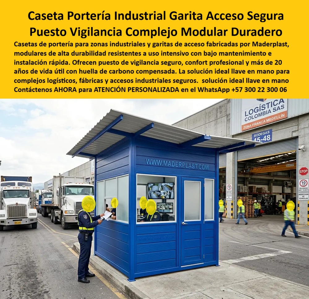 Caseta De Portería Zonas Industriales Garita De Acceso Maderplast - Puesto Vigilancia Complejo Industrial Bajo Mantenimiento Instalada, Portería Industrial Modular Instalación Rápida Y Segura, Garita De Seguridad Industrial Resistente Caseta De Portería Zonas Industriales Garita De Acceso Maderplast Puesto Vigilancia Complejo Industrial Bajo Mantenimiento Instalada Portería Industrial Modular Instalación Rápida Y Segura Garita De Seguridad Industrial Resistente