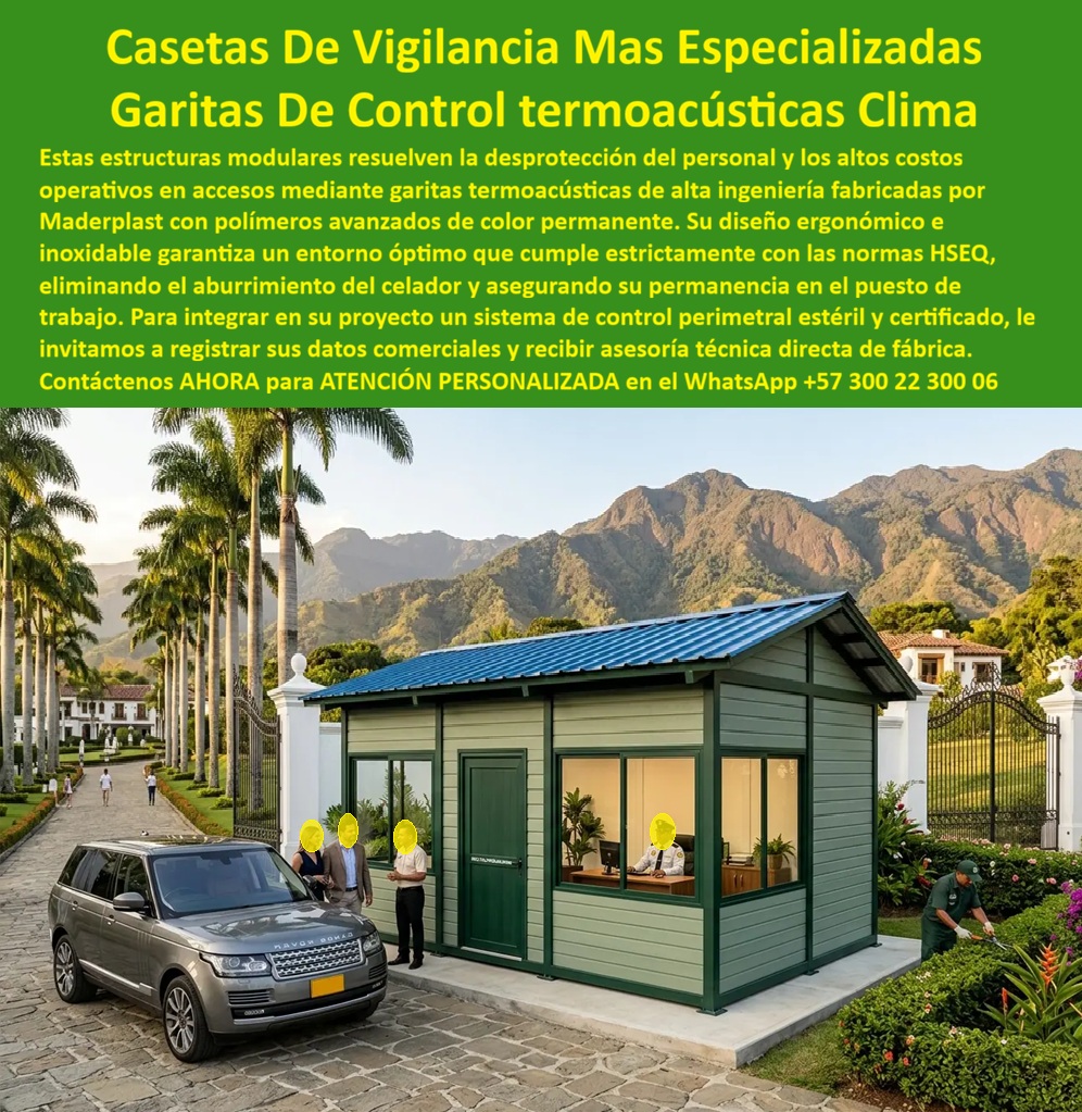 Caseta De Vigilancia Residencial Garita VIP Campestre Maderplast - Garita Entrada Conjunto Residencial Exclusivo Duradera Resistente Clima, Caseta De Portería Residencial Vigilancia Permanente Garita Acceso Residencial Premium Elegante Caseta De Vigilancia Residencial Garita VIP Campestre Maderplast Garita Entrada Conjunto Residencial Exclusivo Duradera Resistente Clima Caseta De Portería Residencial Vigilancia Permanente Garita Acceso Residencial Premium Elegante