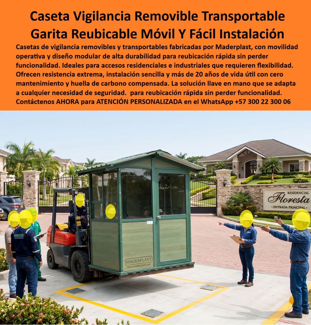 Caseta Vigilancia Removible Transportable Fácil Instalación Maderplast - Caseta De Seguridad Con Movilidad Operativa, Garita Reubicable Prefabricada Móvil Alta Durabilidad Rápida Movilidad, Puesto Vigilancia Móvil Transportable Caseta A Caseta Vigilancia Removible Transportable Fácil Instalación Maderplast Caseta De Seguridad Con Movilidad Operativa Garita Reubicable Prefabricada Móvil Alta Durabilidad Rápida Movilidad Puesto Vigilancia Móvil Transportable Caseta A