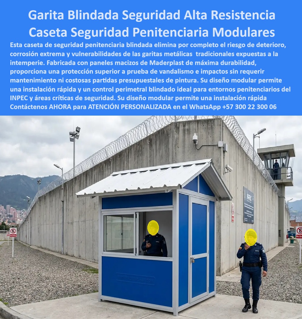 Garita Blindada De Seguridad Garitas Cárceles INPEC Maderplast - Caseta Seguridad Penitenciaria Blindada Instalada Rápido Larga Vida, Caseta Vigilancia INPEC Modular Alta Durabilidad Seguridad Máxima, Garita De Seguridad Perimetral PP Garita Blindada De Seguridad Garitas Cárceles INPEC Maderplast Caseta Seguridad Penitenciaria Blindada Instalada Rápido Larga Vida Caseta Vigilancia INPEC Modular Alta Durabilidad Seguridad Máxima Garita De Seguridad Perimetral PP