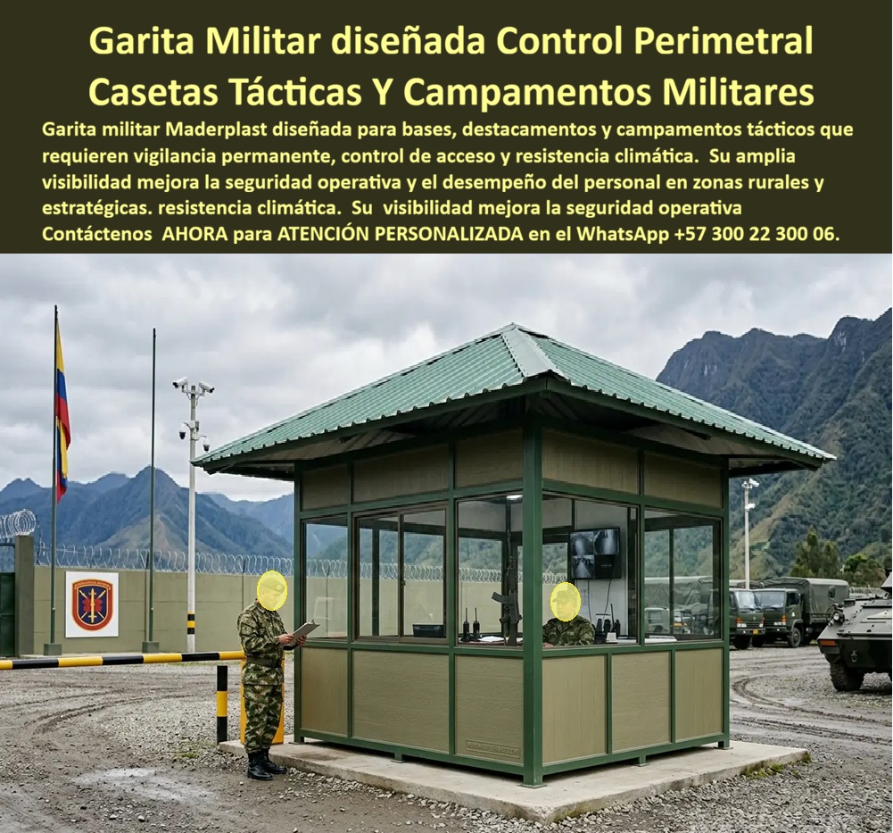 Garitas Campamentos Militares, Casetas Militares Portería Maderplast - Casetas De Vigilancia Para Destacamentos Rurales, control de acceso militar, casetas de vigilancia táctica, Caseta Control Entrada Campamento Militar Modular Garita Garitas Campamentos Militares Casetas Militares Portería Maderplast Casetas De Vigilancia Para Destacamentos Rurales control de acceso militar casetas de vigilancia táctica Caseta Control Entrada Campamento Militar Modular Garita