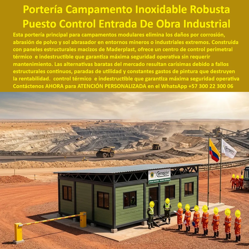 Porterias De Campamentos Portería Control Acceso Maderplast - Centro De Control Perimetral Supervisión Permanente Exterior, Puesto Control Entrada Obra Industrial Prefabricado Durable Garantizado, Porteria Principal Campamento Modular Porterias De Campamentos Portería Control Acceso Maderplast Centro De Control Perimetral Supervisión Permanente Exterior Puesto Control Entrada Obra Industrial Prefabricado Durable Garantizado Porteria Principal Campamento Modular
