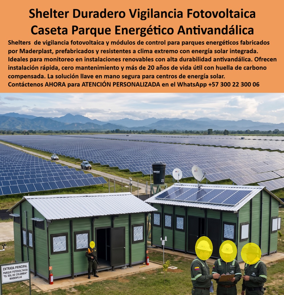 Shelter De Vigilancia Fotovoltaica Módulo De Vigilancia Maderplast - Caseta Centinela Parque Energético Prefabricada Durable Antivandalismo, Centro De Vigilancia Solar Resistente Clima Extremo Exterior, Garita Vigilancia Parque Solar aa Shelter De Vigilancia Fotovoltaica Módulo De Vigilancia Maderplast Caseta Centinela Parque Energético Prefabricada Durable Antivandalismo Centro De Vigilancia Solar Resistente Clima Extremo Exterior Garita Vigilancia Parque Solar aa