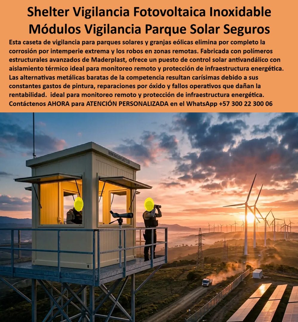 Shelter De Vigilancia Fotovoltaica Módulo De Vigilancia Maderplast - Caseta De Vigilancia Parque Solar Control Perimetral Seguro, Puesto De Control Solar Antivandálico Alta Durabilidad, Garita De Seguridad Energética Monitoreo Remoto a Shelter De Vigilancia Fotovoltaica Módulo De Vigilancia Maderplast Caseta De Vigilancia Parque Solar Control Perimetral Seguro Puesto De Control Solar Antivandálico Alta Durabilidad Garita De Seguridad Energética Monitoreo Remoto a