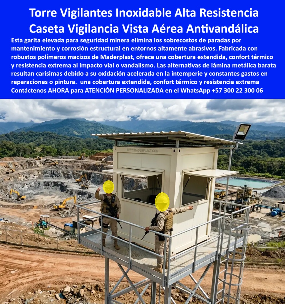 Torre Vigilante Prefabricada Alta Resistencia Impacto Exterior Maderplast - Caseta Vigilancia Aérea Antivandálica Durabilidad Extrema Ambientes Agresivos, Garita Elevada Para Seguridad Minera Cobertura Extendida Garita Torre Vigilancia Torre Vigilante Prefabricada Alta Resistencia Impacto Exterior Maderplast Caseta Vigilancia Aérea Antivandálica Durabilidad Extrema Ambientes Agresivos Garita Elevada Para Seguridad Minera Cobertura Extendida Garita Torre Vigilancia